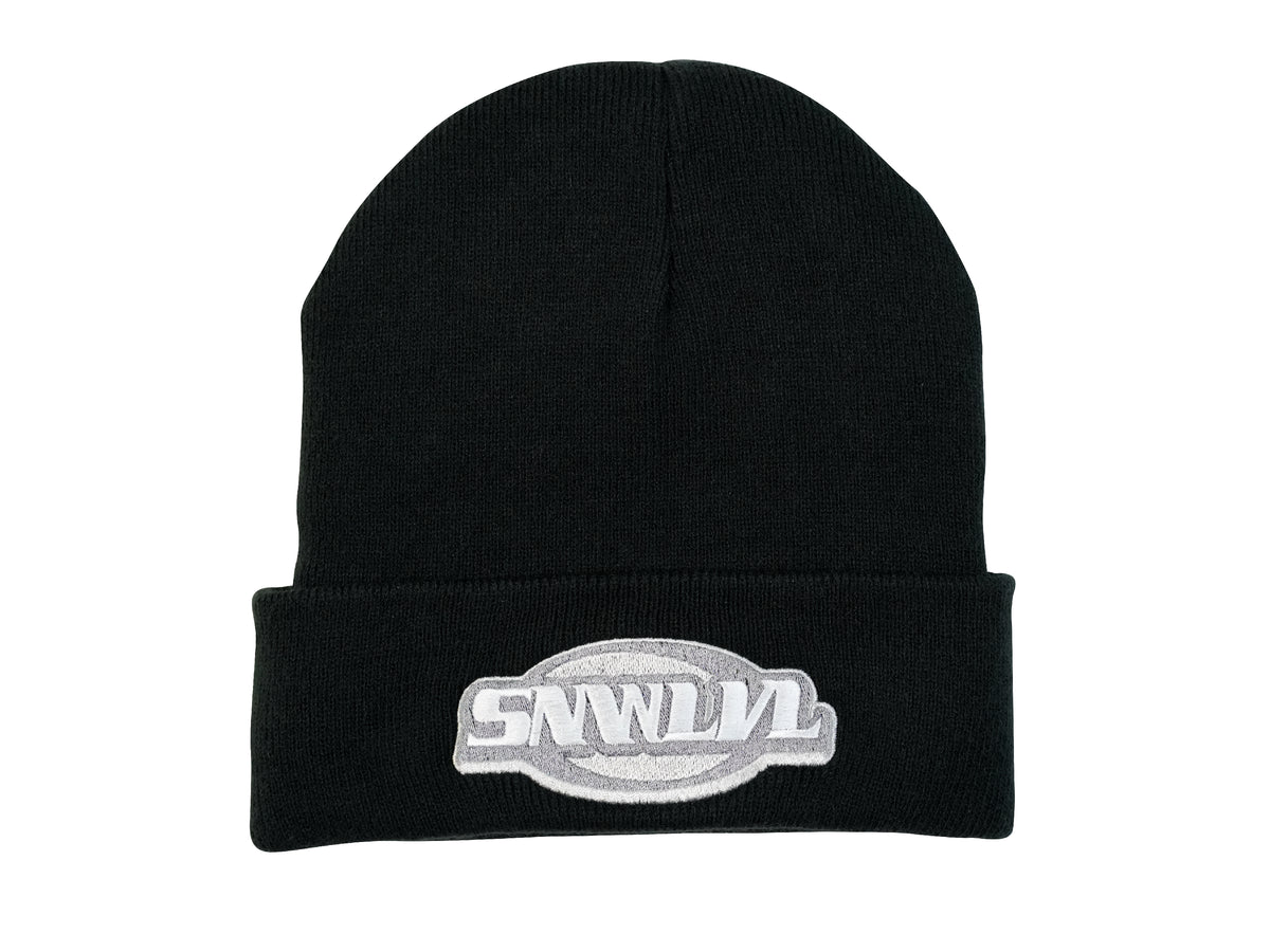 SNWLVL LOGO - BLACK BEANIE
